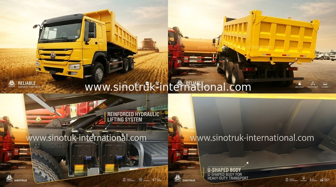 Front Lifting Tipper Dump Truck 4×2 , 4×4 , 6×2 , 6×6 Driving Strong Enough Engine