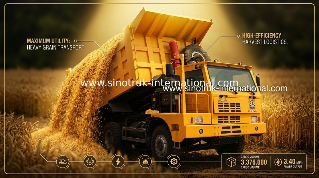 6X4 LHD Mining Tipper Dump Truck 371HP 70 Tons SINOTRUK HOWO For Mining Industry