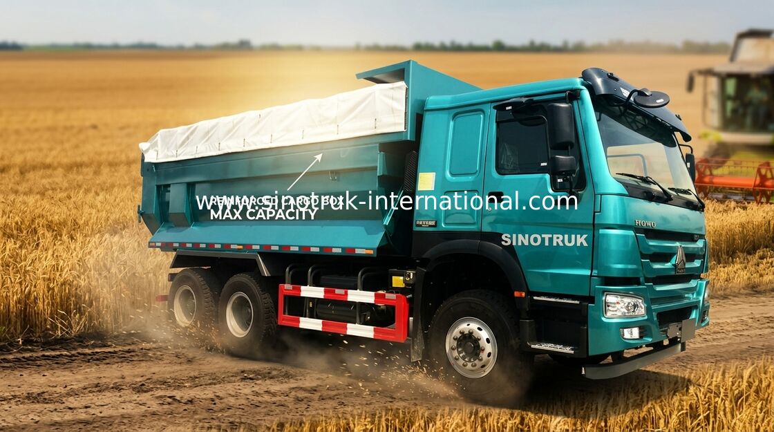 Construction Waste 10 Wheel Dump Truck , Public Works Euro 2 Howo Tipper Truck