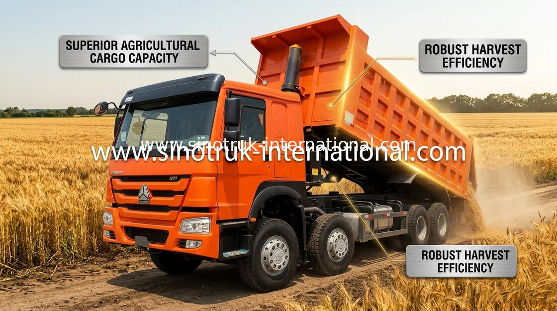 شاحنة قلابة SINOTRUK HOWO 371HP 12 عجلات LHD 31 طن 20-30CBM ZZ3317N3567W