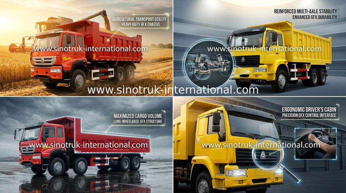 SINOTRUK الذهبي الأمير قلابة شاحنة قلابة 6X4 336HP LHD 25-30tons ZZ3251N3641W