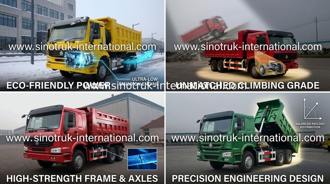 SINOTRUK HOWO قلابة شاحنة قلابة 10wheels LHD 371HP 25tons 10-25CBM ZZ3257N3847A