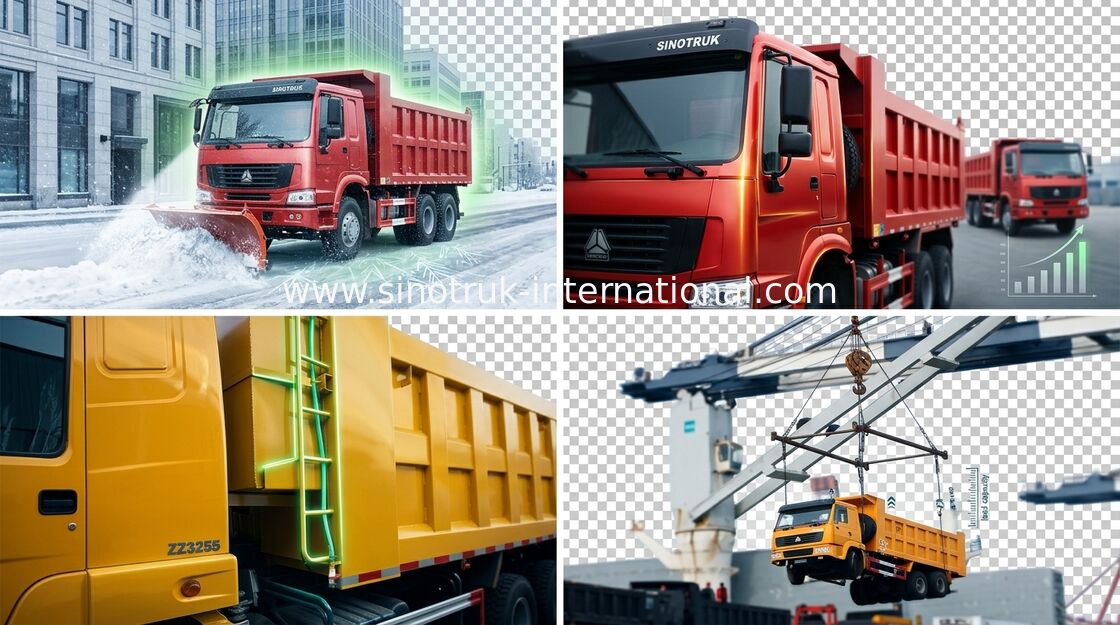 شاحنة قلابة قلابة SINOTRUK HOWO 6X4 LHD 371HP 25-40tons 10-25CBM ZZ3257N3847A