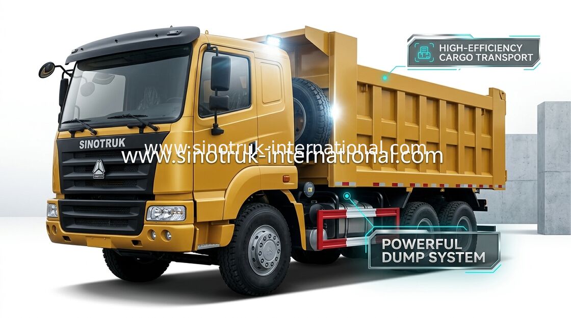 شاحنة قلابة قلابة SINOTRUK HOWO 25-40tons 371HP 6X4 RHD 10-25CBM ZZ3257N3647A