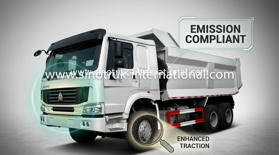 شاحنة قلابة قلابة SINOTRUK HOWO 10 عجلات 10-25cubic متر تحميل 25-40 طن من البضائع