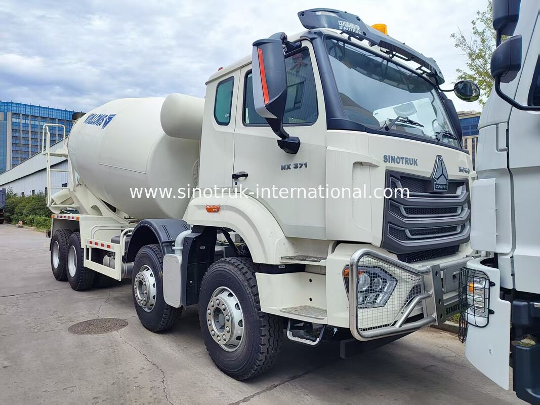 شاحنة مزج الخرسانة الثقيلة 8×4 HOWO 14 متر مكعب 371HP مزدوج المحور الخلفي MCX16ZG + مزدوج المحور الأمامي VGD95