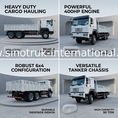 شاحنة هوو كاملة القيادة للشحن 400 حصان 4 محور