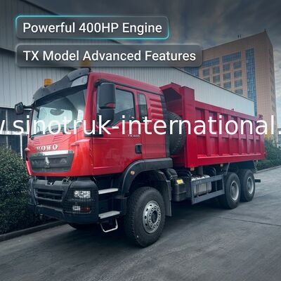 SINOTRUK HOWO TX Model 400HP LHD قلابة شاحنة قلابة 6X4 مع أضواء تحذير