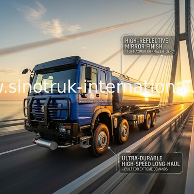 شاحنة الوقود الثقيلة HOWO 8 * 4 400HP LHD 40CBM نظام خزان مزدوج لتوزيع الوقود لمسافات طويلة