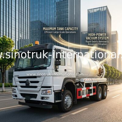 مضخة فراغ شفط مياه الصرف الصحي شاحنة تنظيف خزان الصرف الصحي 18CBM LHD 336HP