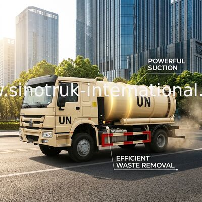 SINOTRUK HOWO Sewage Suction Truck 10000L LHD 4X2 , Liquid Waste Trucks