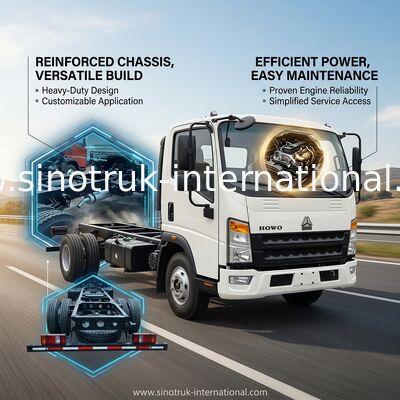 ZZ1047D3414C145 HOWO 4 * 2 الشاحنات الخفيفة 116HP هيكل