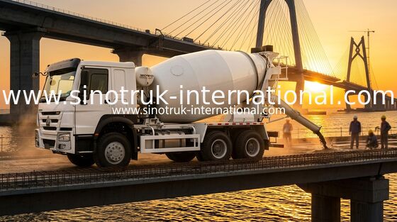 قوة حصانية عالية 400 حصان استهلاك منخفض للوقود HOWO Mixer Truck LHD 6 × 4 10 عجلات