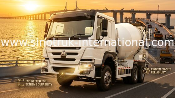 قوة حصانية عالية 400 حصان شاحنة خلاط HOWO 6-12CBM LHD 6 × 4 10 عجلات