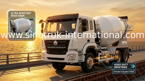 SINOTRUK HOHAN شاحنة خلط الخرسانة شاحنة Euro2 290HP 6X4 ZZ5255GJBM3846B1