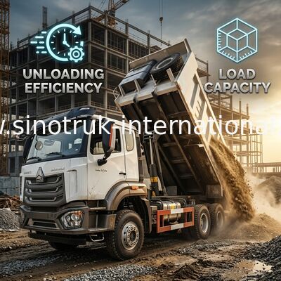 HOWO NX 371HP 6 * 4 20m3 مركز الرفع شاحنة القمامة عالية القوة الأداء مع كفاءة مركز الرفع جسم الشحن