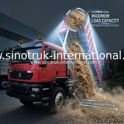 8 × 4 Lhd 12 عجلات Sinotruk Tipper 400Hp يورو 2