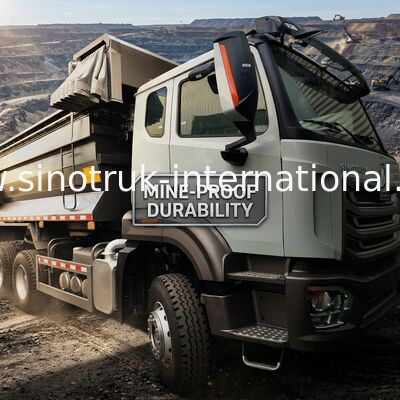 سينوتروك هوفو LHD 6 × 4 10 عجلات شاحنة طرد نوع U ل 40 طن التعدين