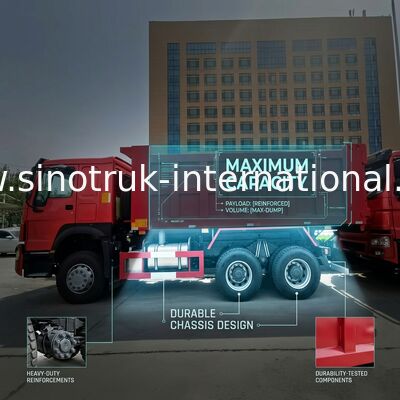 SINOTRUK HOWO قلابة شاحنة RHD 6 × 4 336HP باللون الأحمر