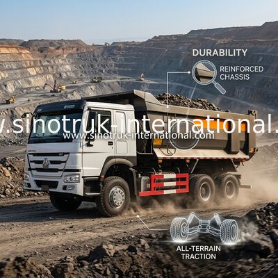 SINOTRUK HOWO شاحنة قلابة للتعدين الثقيلة LHD 6x4.5