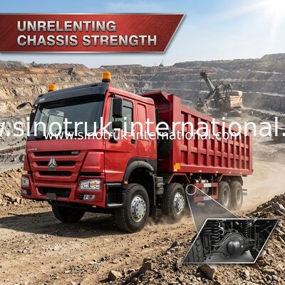 ساينو تراك RED HOWO 400HP 8 × 4 قلابة شاحنة LHD
