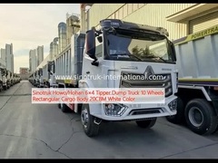 سينوتروك هووو/هوهان 6 × 4 شاحنة قمامة 10 عجلات جسم شحن مستطيل 20CBM اللون الأبيض