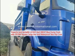 قوية ومتنوعة: HOWO 6x4 380HP شاحنة قمامة زرقاء مع 20CBM مربع صندوق الشحن والقشرة المقاومة للماء فليب كوف
