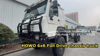 SINOTRUK HOWO 6x6 هيكل شاحنة بضائع كاملة الدفع قوي وفعال