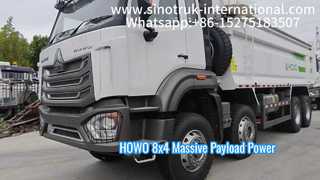HOWO 8X4 380HP NX شاحنة قلابة قلابة RHD