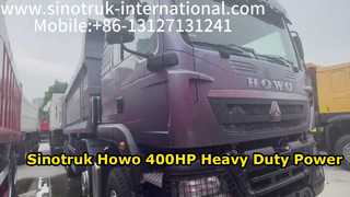 ساينو تراك هوو 400HP شاحنة قلابة الأداء الثقيل
